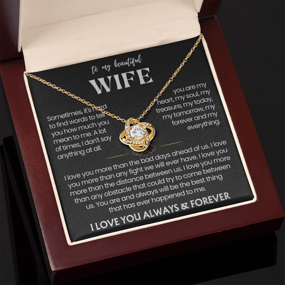 To My Wife - Love Heart Necklace - You Are the Best Thing