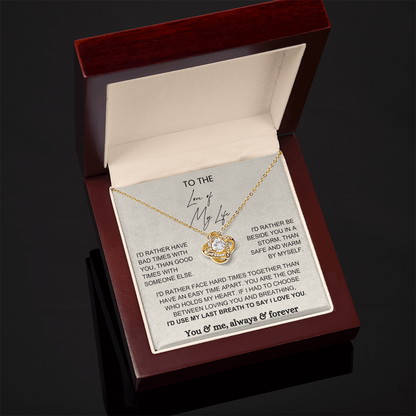 To My Wife - Love Knot Necklace - Rather Beside You Message Card Gift