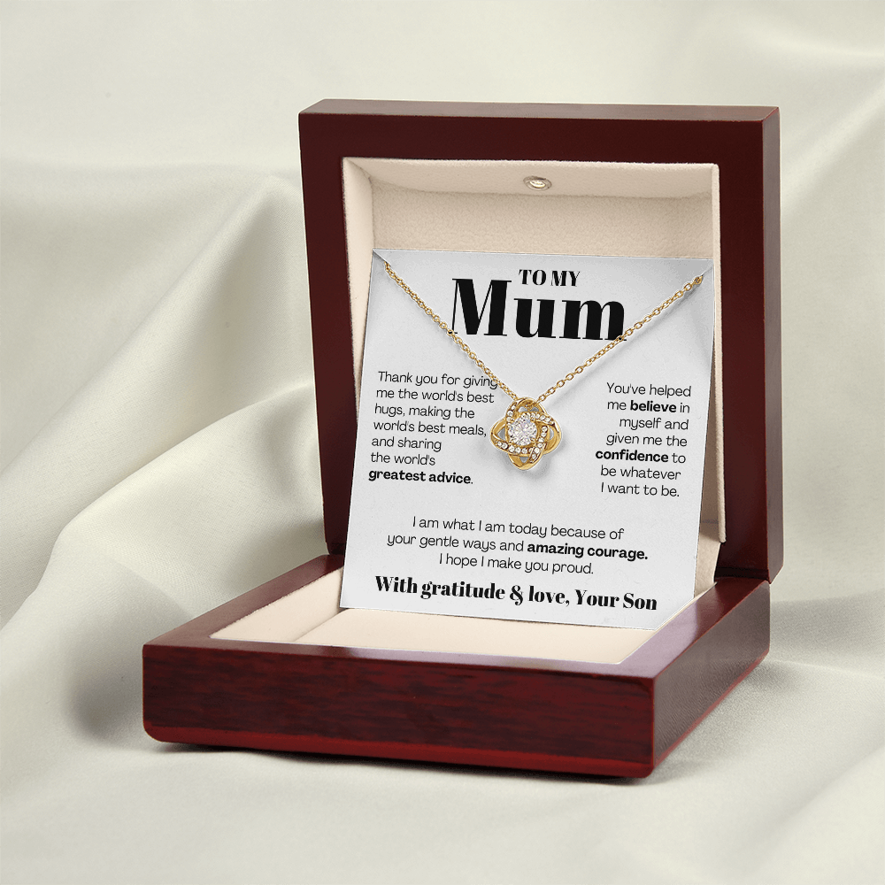 To My Mum - Love Knot Necklace - I Hope I Make You Proud