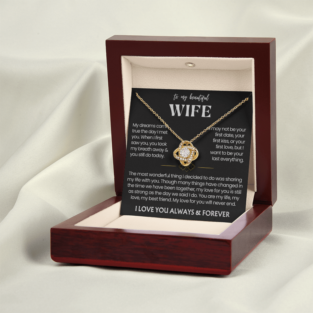 To My Wife - Love Heart Necklace - My Love for You Will Never End