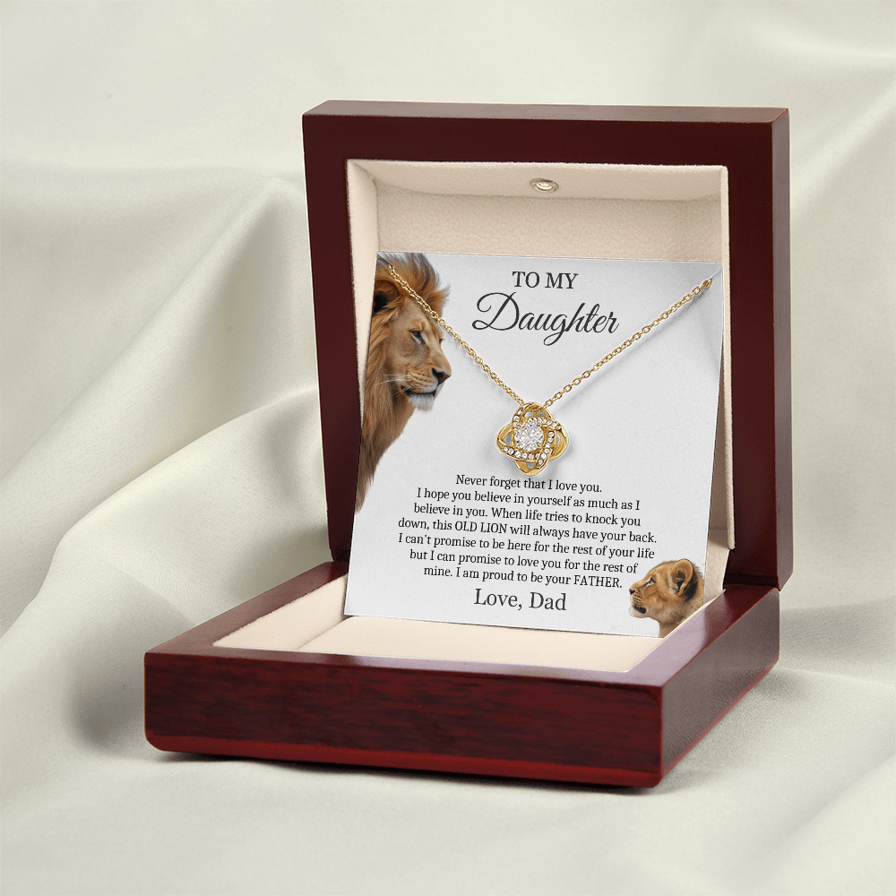 To My Daughter from Dad - Love Knot Necklace - Proud To Be Your Father Message Card Gift