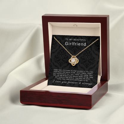 To My Girlfriend - Love Knot Necklace - You Are The Best Thing Message Card Gift