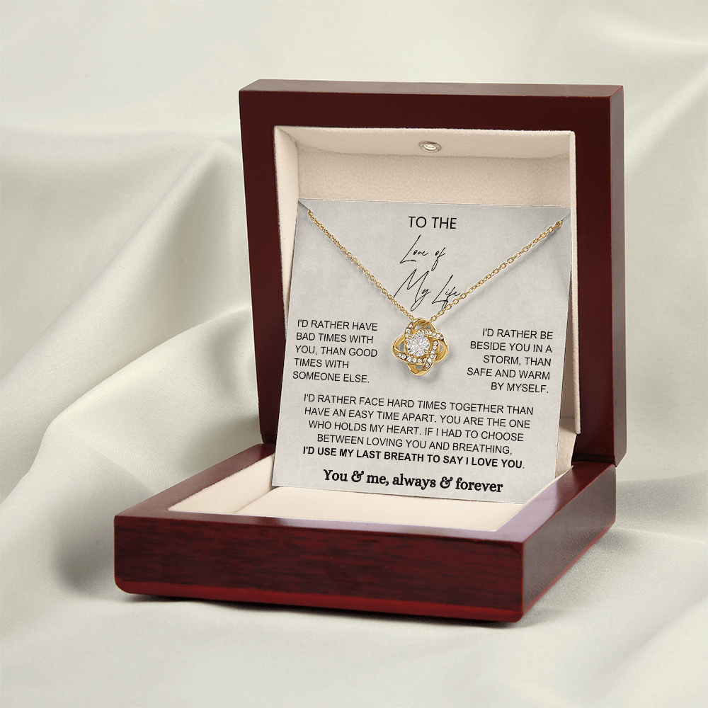 To My Wife - Love Knot Necklace - Rather Beside You Message Card Gift