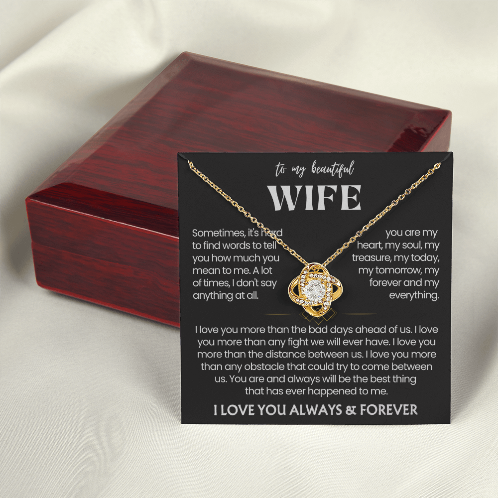 To My Wife - Love Heart Necklace - You Are the Best Thing