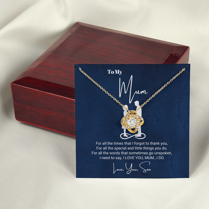 To My Mother - Infinity Heart Bracelet - Life Is Better With You Message Card Gift