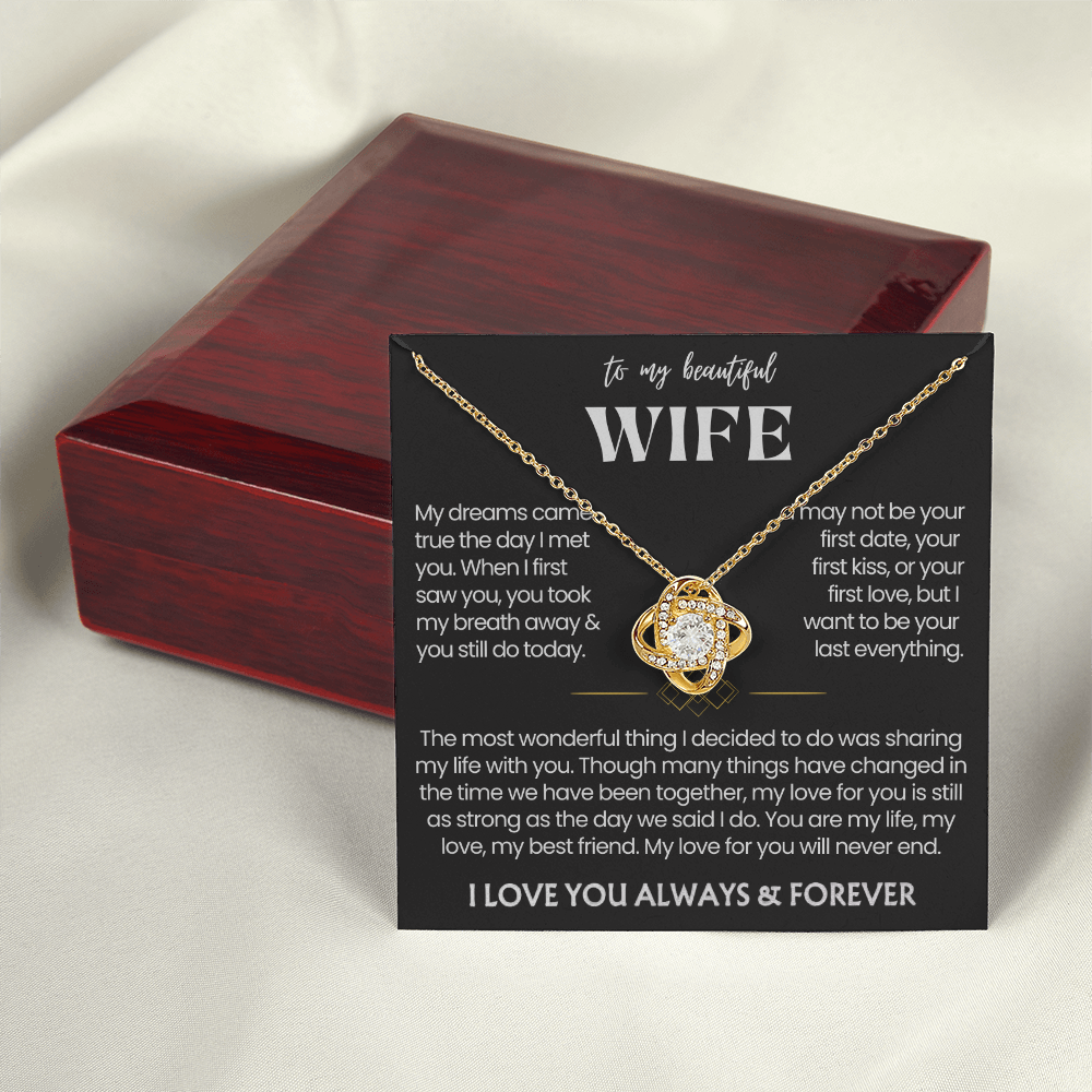 To My Wife - Love Heart Necklace - My Love for You Will Never End