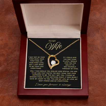 To My Wife - Love Heart Necklace - You Are My Everything Valentine's Day Gift
