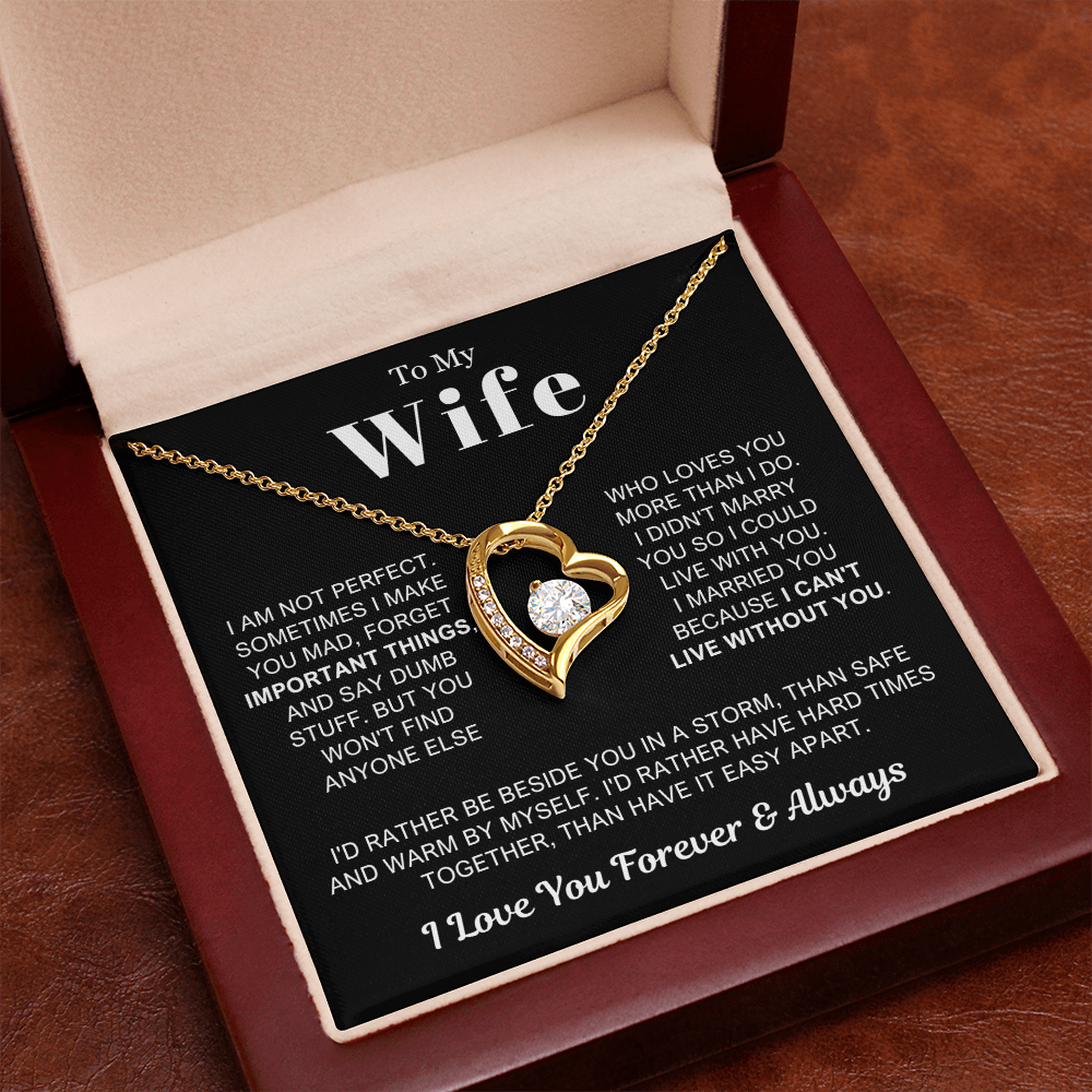 To My Wife - Love Heart Necklace - Rather Beside You Valentine's Day Gift
