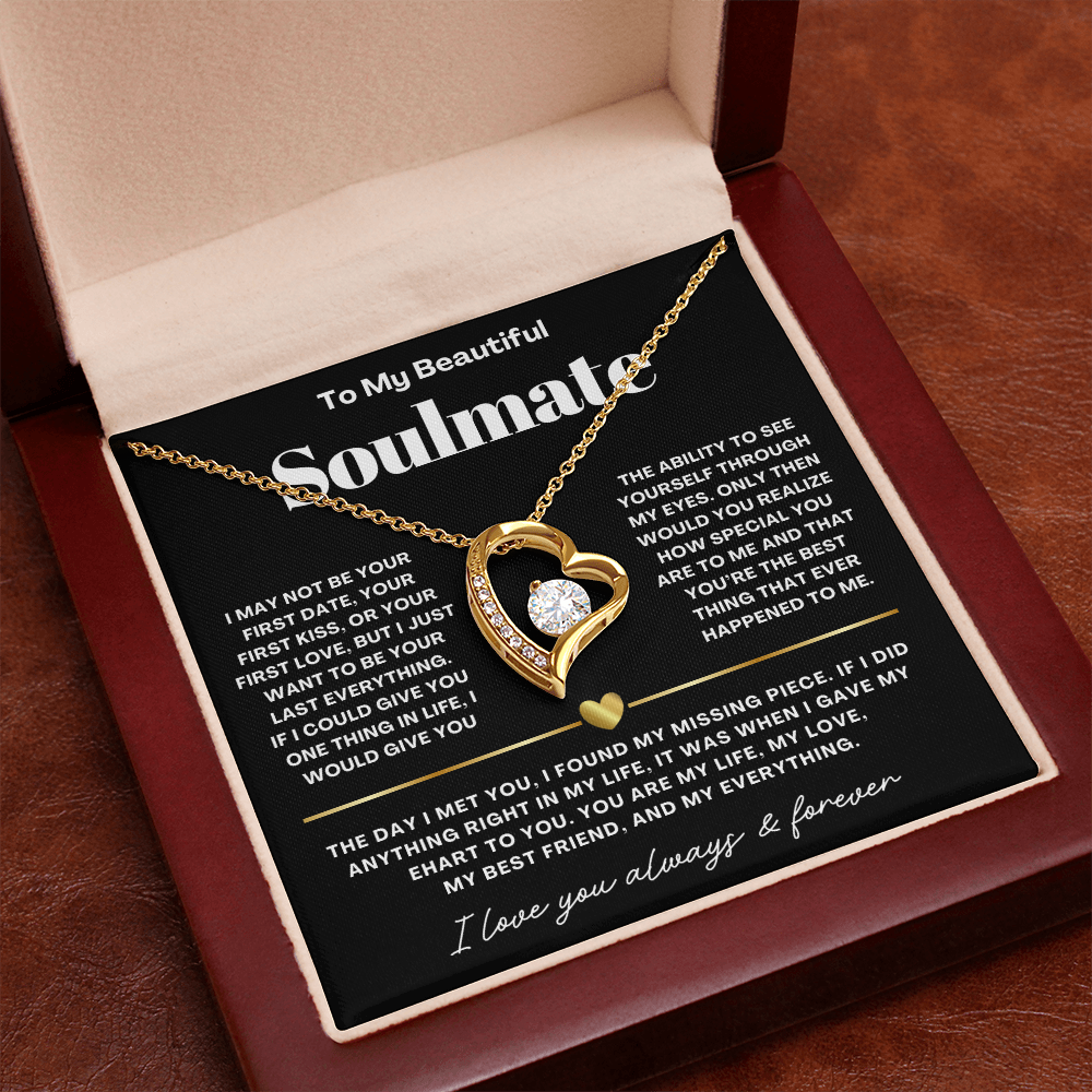 To My Soulmate Necklace - Love Heart Necklace - My Missing Piece