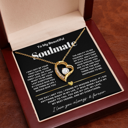 To My Soulmate Necklace - Love Heart Necklace - My Missing Piece