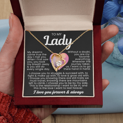 To My Lady Necklace - Love Heart Necklace - I Choose You