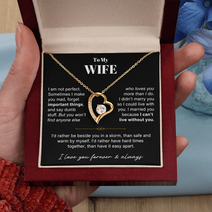 To My Wife - Love Heart Necklace - Rather Be Beside You Valentine's Day Gift