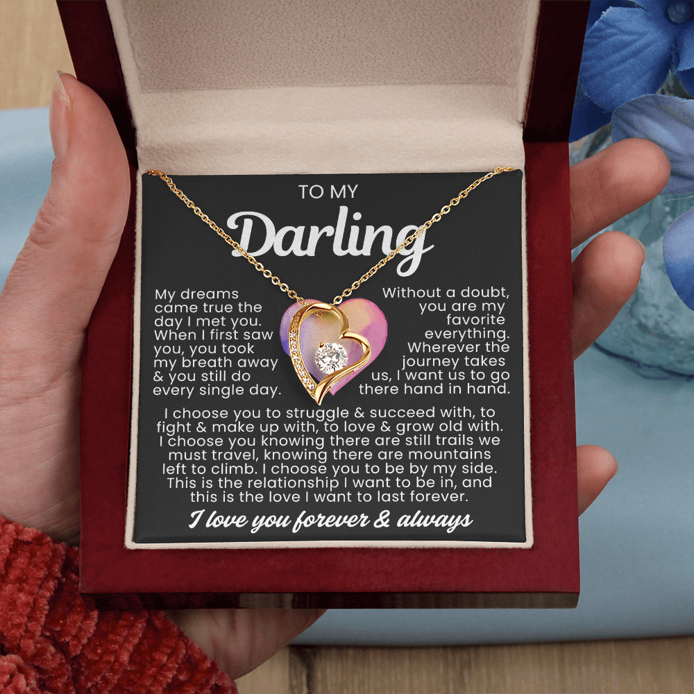 To My Darling Necklace - Love Heart Necklace - I Choose You