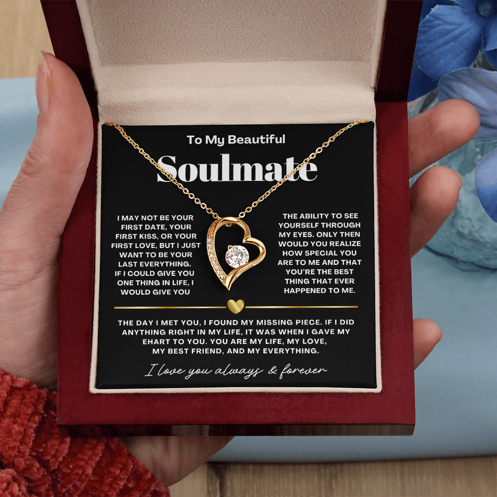To My Soulmate Necklace - Love Heart Necklace - My Missing Piece