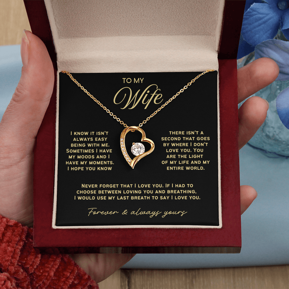 To My Wife - Love Heart Necklace - You Are My Entire World from Husband