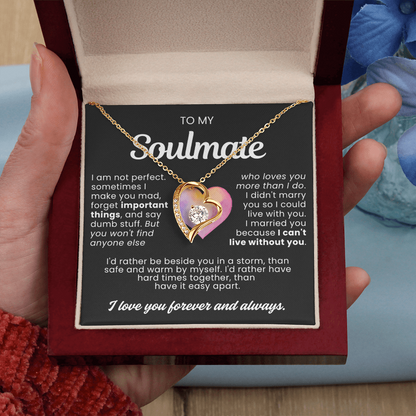 To My Wife - Love Heart Necklace - Can't Live Without You Valentine's Day Gift