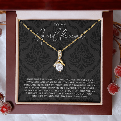 To My Girlfriend - Ribbon Necklace - You Are Always In My Heart