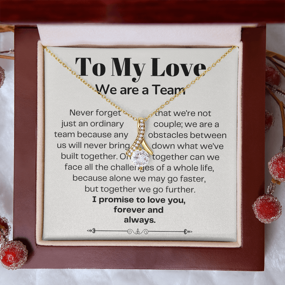 To My Love - Ribbon Necklace - We Are A Team