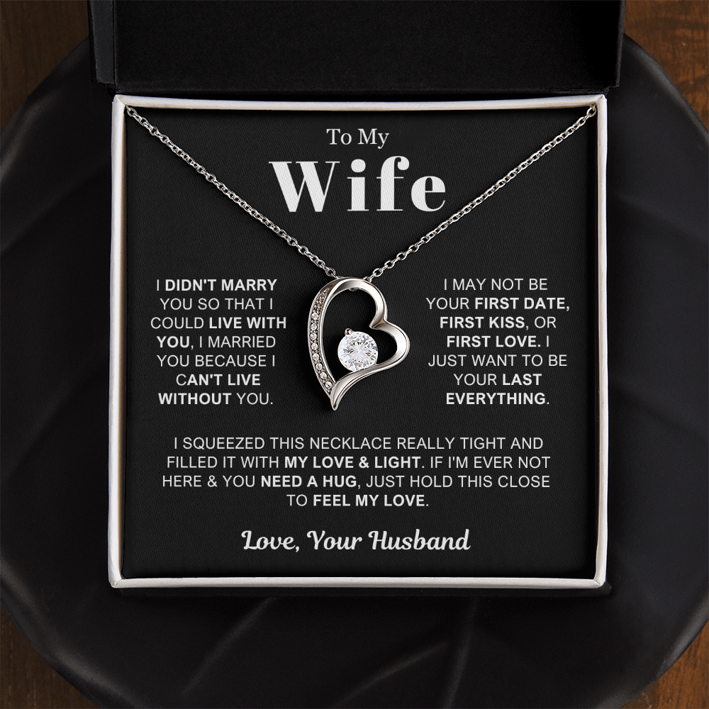 To My Wife - Love Heart Necklace - Feel My Love Valentine's Day Gift