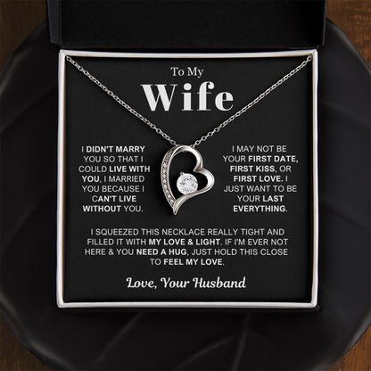 To My Wife - Love Heart Necklace - Feel My Love Valentine's Day Gift