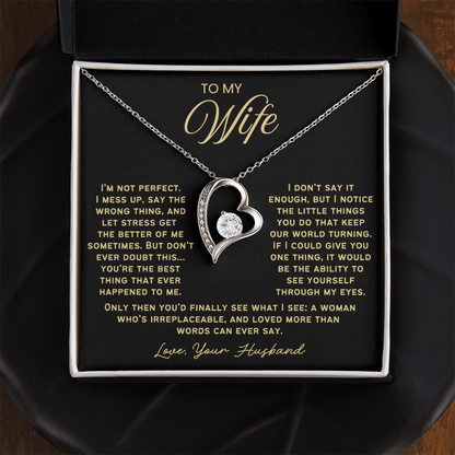 To My Wife - Love Heart Necklace - You Are Irreplaceable Valentine's Day Gift