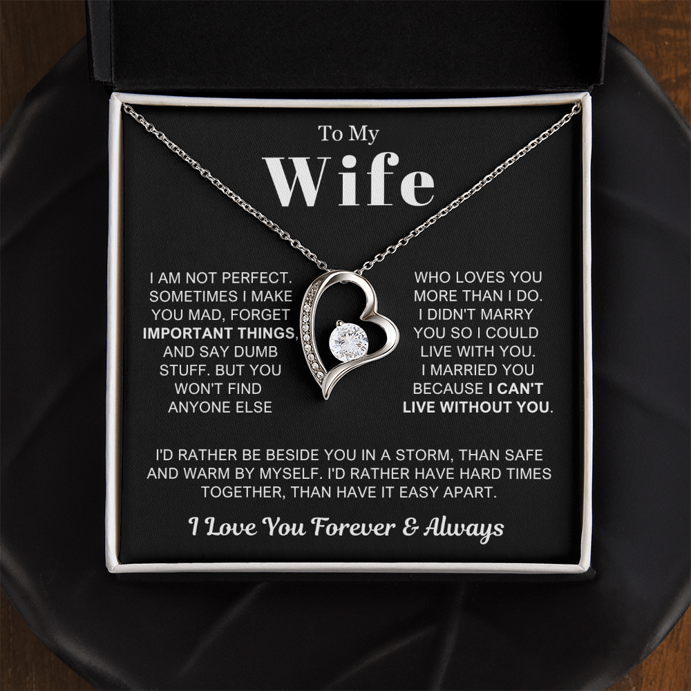 To My Wife - Love Heart Necklace - Rather Beside You Valentine's Day Gift