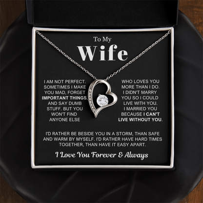 To My Wife - Love Heart Necklace - Rather Beside You Valentine's Day Gift