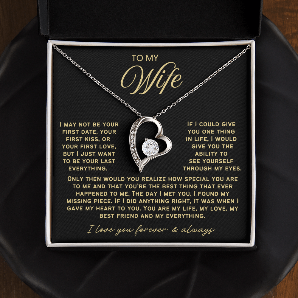 To My Wife - Love Heart Necklace - You Are My Everything Valentine's Day Gift