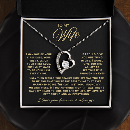To My Wife - Love Heart Necklace - You Are My Everything Valentine's Day Gift
