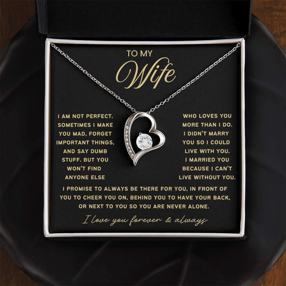 To My Wife - Love Heart Necklace - I Choose You Valentine's Day Gift