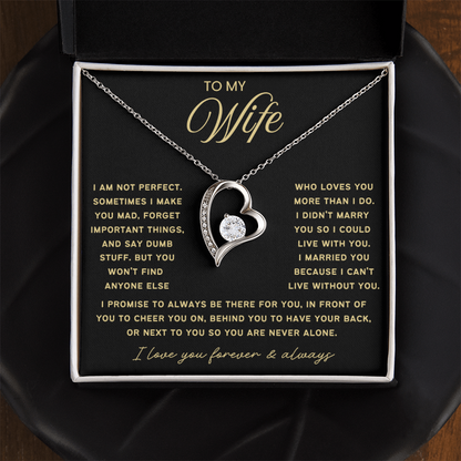 To My Wife - Love Heart Necklace - I Choose You Valentine's Day Gift