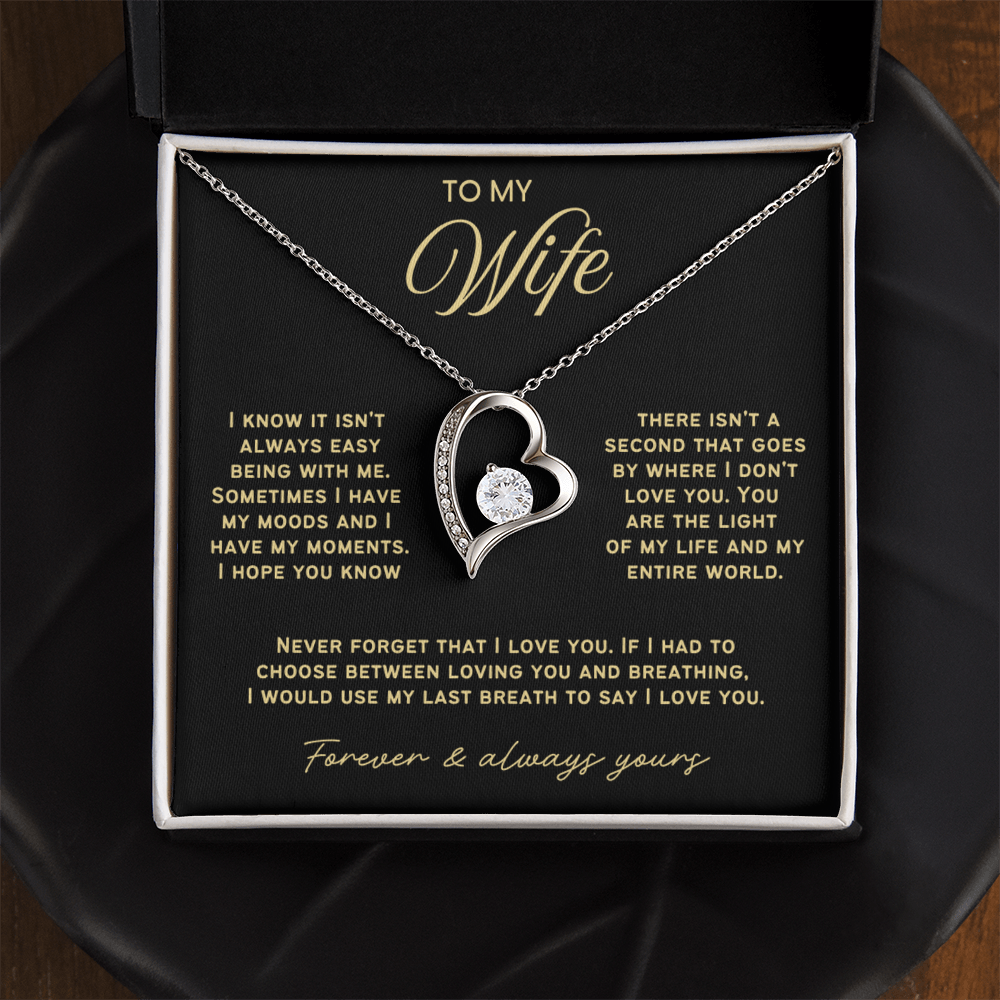 To My Wife - Love Heart Necklace - You Are My Entire World from Husband