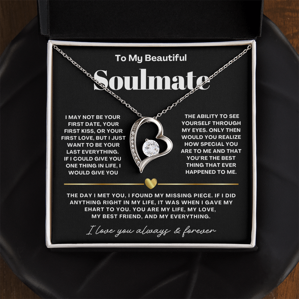 To My Soulmate Necklace - Love Heart Necklace - My Missing Piece