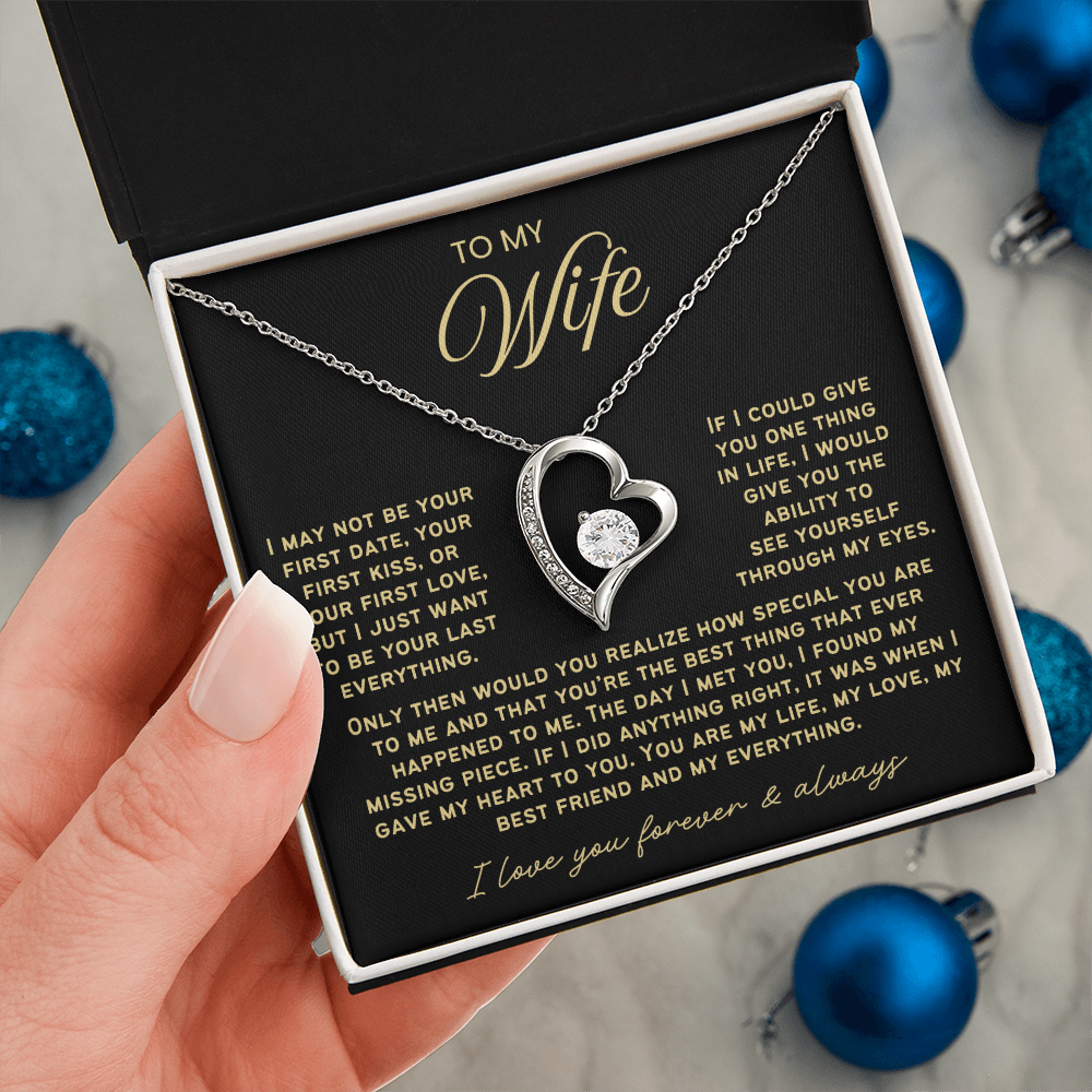 To My Wife - Love Heart Necklace - You Are My Everything Valentine's Day Gift