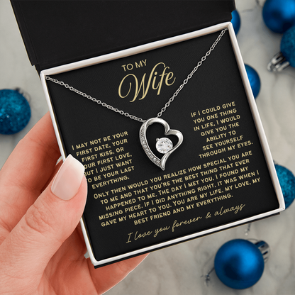 To My Wife - Love Heart Necklace - You Are My Everything Valentine's Day Gift
