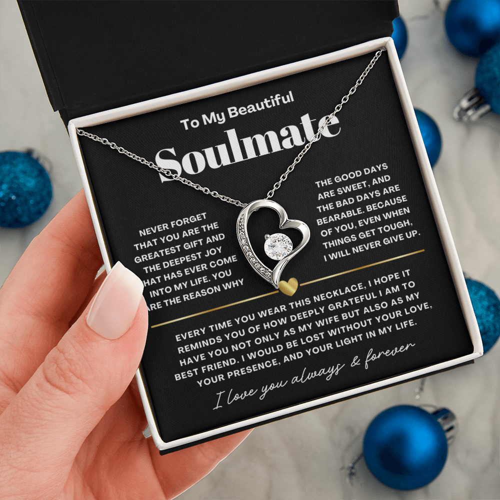 To My Soulmate - Love Heart Necklace - You Are the Greatest Gift from Husband