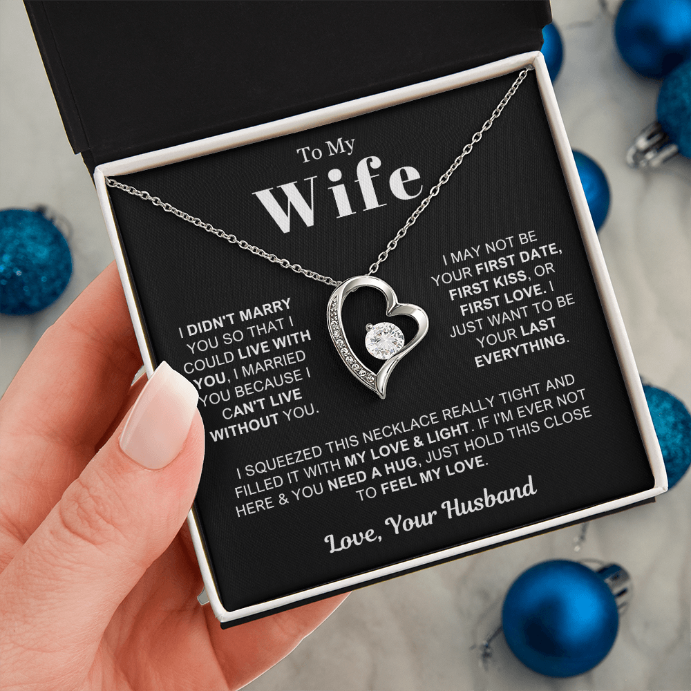 To My Wife - Love Heart Necklace - Feel My Love Valentine's Day Gift