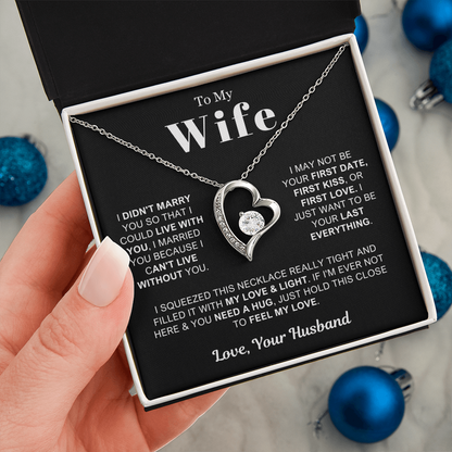 To My Wife - Love Heart Necklace - Feel My Love Valentine's Day Gift
