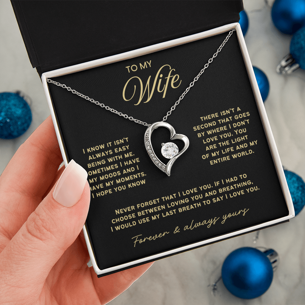 To My Wife - Love Heart Necklace - You Are My Entire World from Husband