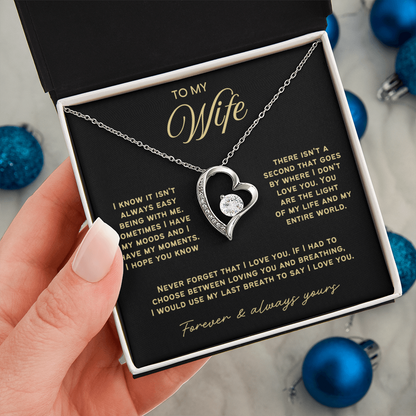 To My Wife - Love Heart Necklace - You Are My Entire World from Husband