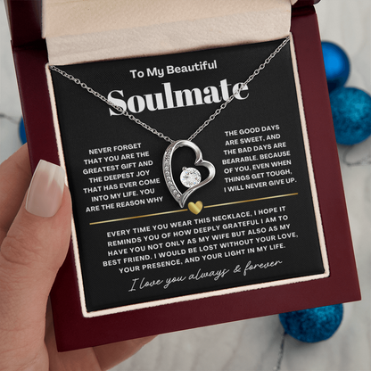 To My Soulmate - Love Heart Necklace - You Are the Greatest Gift from Husband