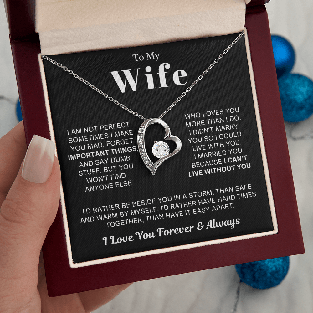 To My Wife - Love Heart Necklace - Rather Beside You Valentine's Day Gift