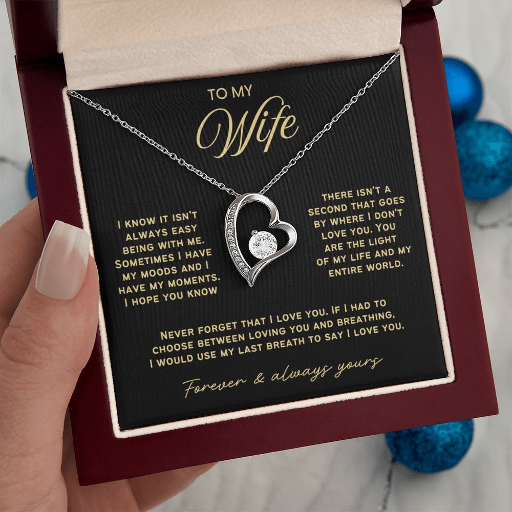 To My Wife - Love Heart Necklace - You Are My Entire World from Husband