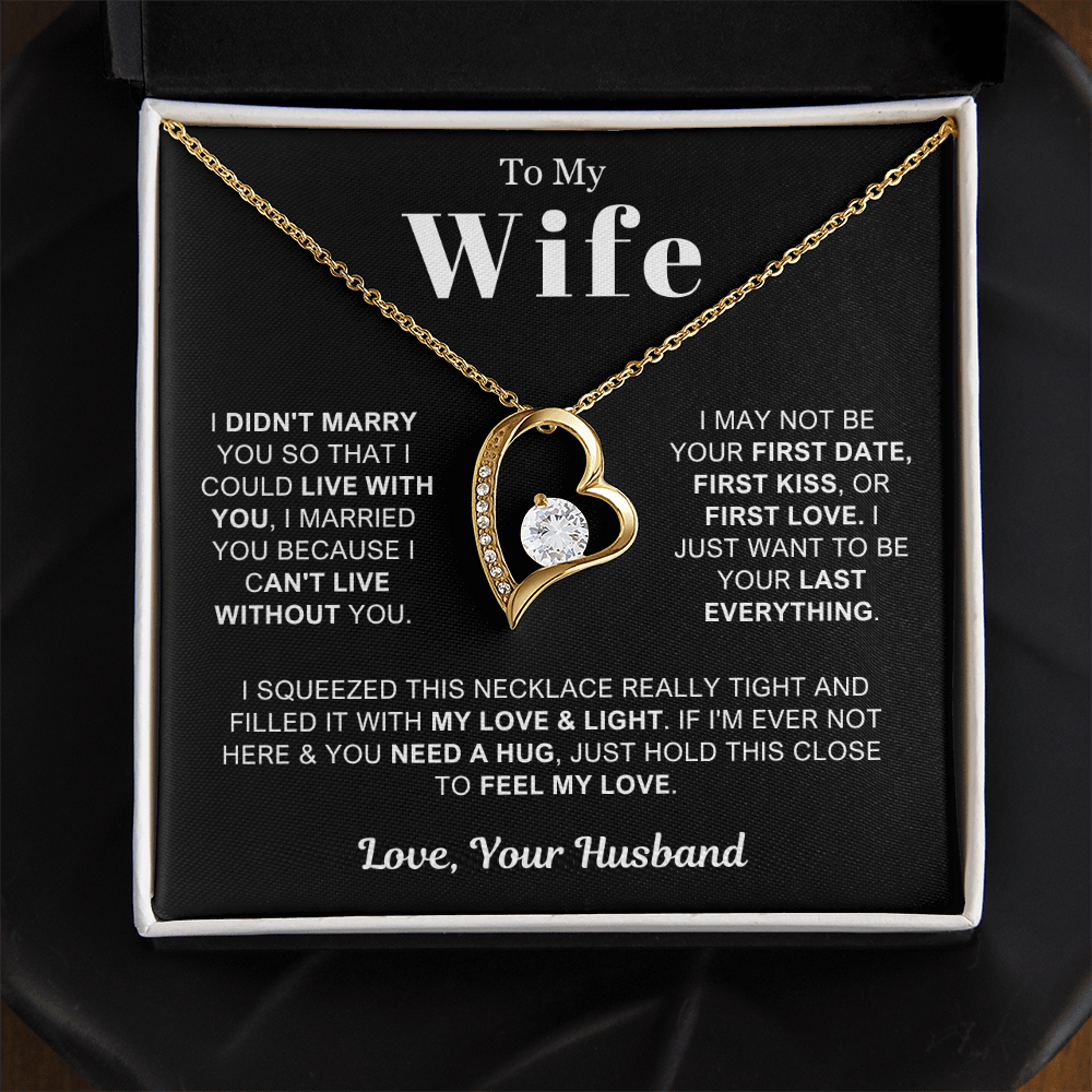 To My Wife - Love Heart Necklace - Feel My Love Valentine's Day Gift