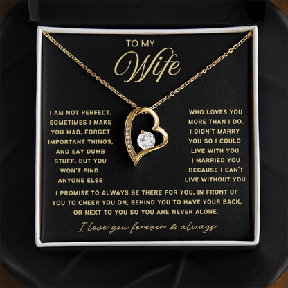 To My Wife - Love Heart Necklace - I Choose You Valentine's Day Gift