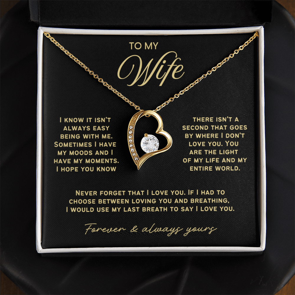 To My Wife - Love Heart Necklace - You Are My Entire World from Husband