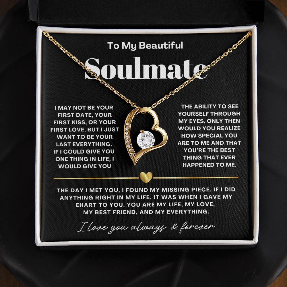 To My Soulmate Necklace - Love Heart Necklace - My Missing Piece