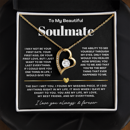 To My Soulmate Necklace - Love Heart Necklace - My Missing Piece