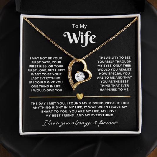 To My Wife - Love Heart Necklace - You Are My Everything Valentine's Day Gift