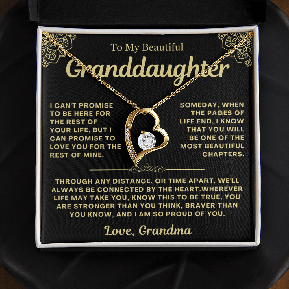 To My Granddaughter Necklace - Love Heart Necklace - I Am So Proud Of You Message Card Jewelry Gift (Copy)